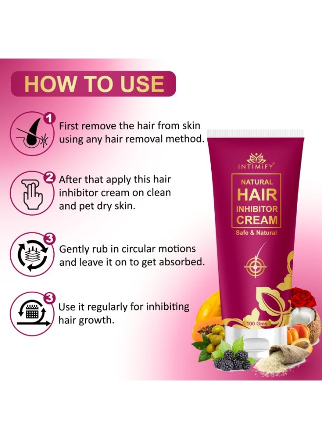INTIMIFY Hair Inhibitor Cream, Hair Inhibitor Permanent, Hair Inhibitor For Women, Hair Inhibitor Permanent Cream, Hair Inhibitor For Men (100 Gm) - Image 4
